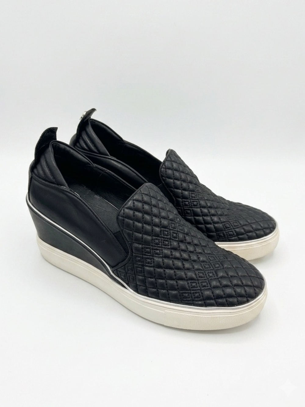 WISHBONE Quilted Slip-On Wedge Sneakers - AS IS